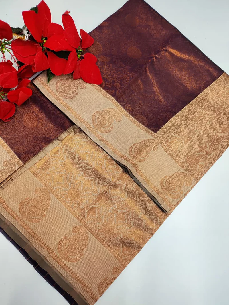 # Bridal Adrusta Semi Silk Saree with Contras Blouse