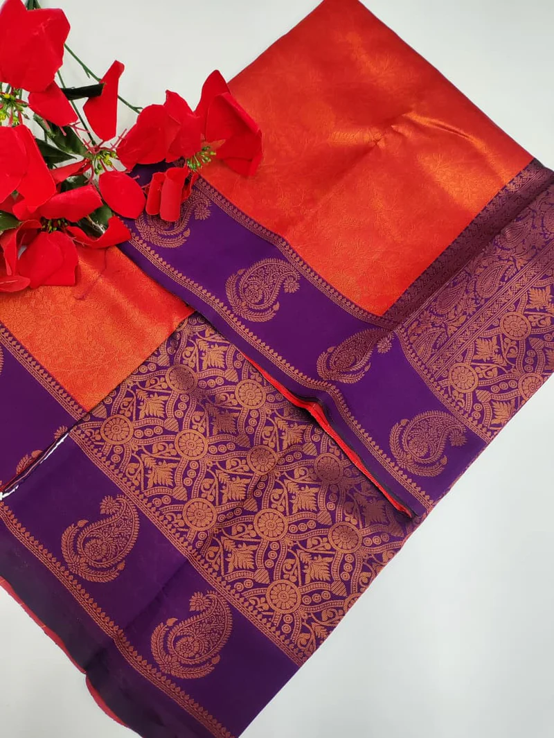 # Bridal Adrusta Semi Silk Saree with Contras Blouse